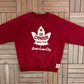 Team Canada 2002 Salt Lake City Olympics Graphic Crewneck | Size Large | Vintage 2000s Promotional Red Sweater |