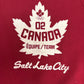 Team Canada 2002 Salt Lake City Olympics Graphic Crewneck | Size Large | Vintage 2000s Promotional Red Sweater |