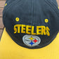 Pittsburgh Steelers Embroidered Graphic Hat | Youth Snap Back | Vintage 2000s NFL Football Black Cap |