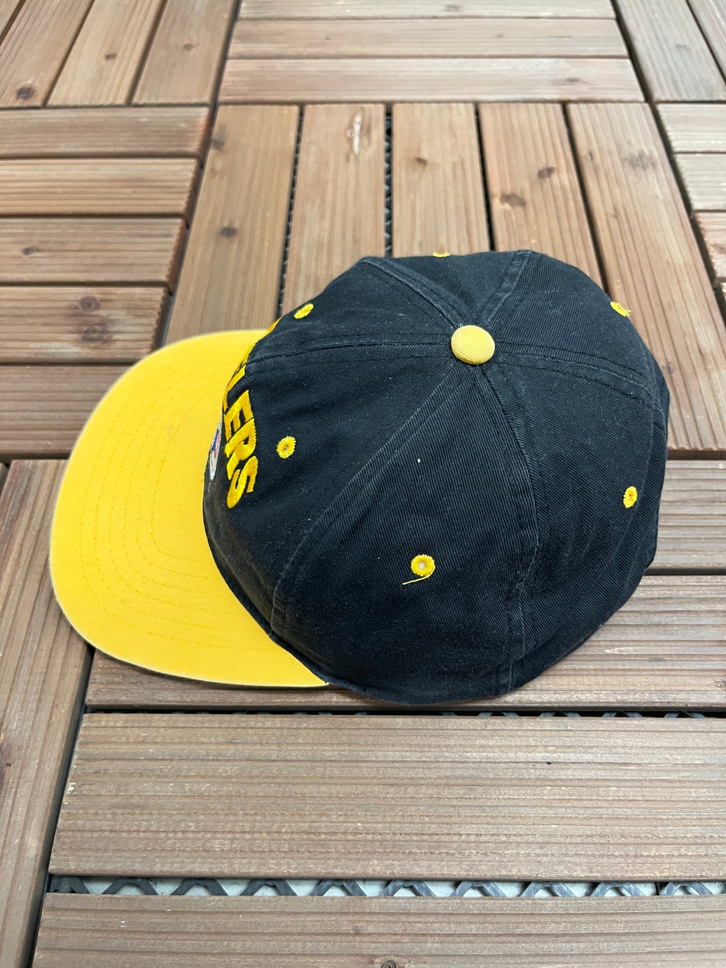 Pittsburgh Steelers Embroidered Graphic Hat | Youth Snap Back | Vintage 2000s NFL Football Black Cap |