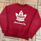 Team Canada 2002 Salt Lake City Olympics Graphic Crewneck | Size Large | Vintage 2000s Promotional Red Sweater |