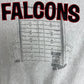 Atlanta Falcons Stitched Graphic Crewneck | Size Large | Vintage 1990s NFL Football Grey Sweater | Made in USA |