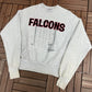 Atlanta Falcons Stitched Graphic Crewneck | Size Large | Vintage 1990s NFL Football Grey Sweater | Made in USA |