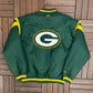 Green Bay Packers Embroidered Graphic Jacket | Size X-Large | Vintage 1990s NFL Football Green Jacket |