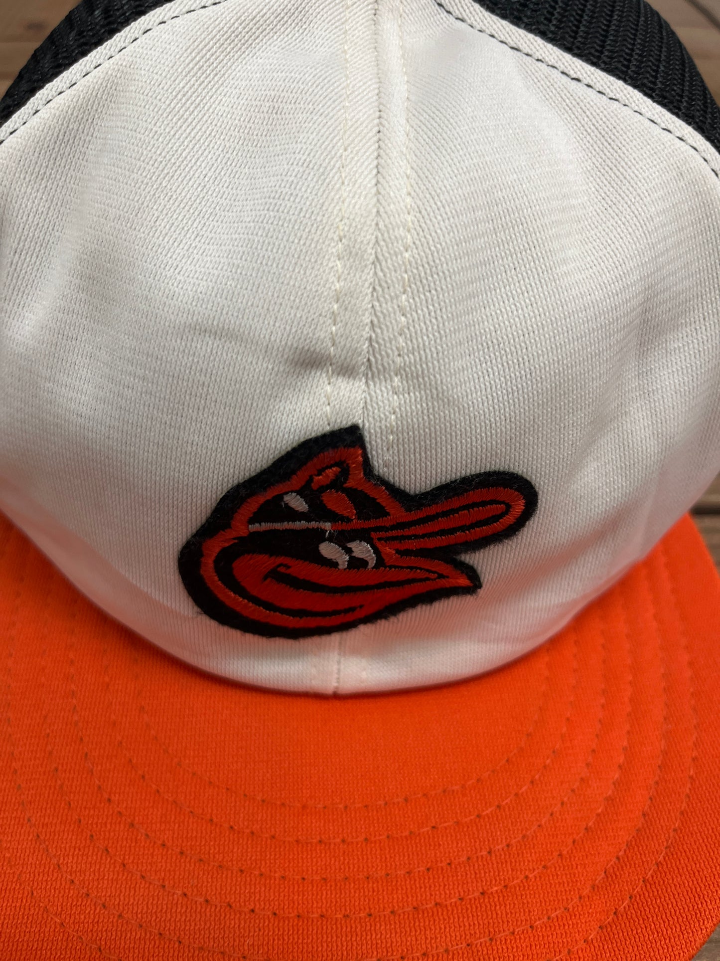 Baltimore Orioles Graphic Hat | Snap Back | Vintage 1990s MLB Baseball Trucker White Cap |