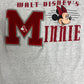 Minnie Mouse Stitched Graphic Tee | Size Small-Medium | Vintage 1990s Cartoon Promotional Grey T-Shirt |