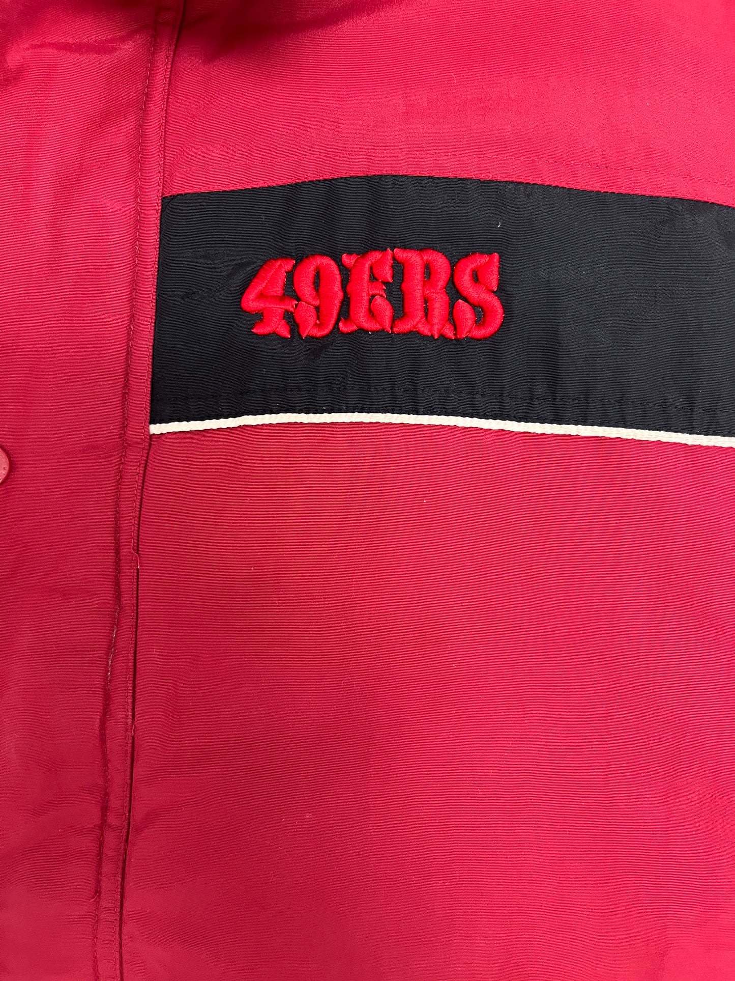 San Francisco 49ers Graphic Jacket | Size Large | Vintage 1990s NFL Football Red Jacket |