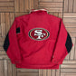 San Francisco 49ers Graphic Jacket | Size Large | Vintage 1990s NFL Football Red Jacket |