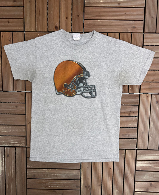 Cleveland Browns Graphic Tee | Size Medium | Vintage 2000s NFL Football Grey T-Shirt |