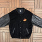 Vancouver Canucks Flying Skate Graphic Jacket | Size X-Large | Vintage 1990s NHL Hockey Black Jacket |