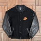 Vancouver Canucks Flying Skate Graphic Jacket | Size X-Large | Vintage 1990s NHL Hockey Black Jacket |