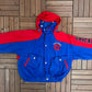 Chicago Cubs Stitched Graphic Jacket | Size Large | Vintage 1990s MLB Baseball Blue Jacket |