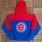 Chicago Cubs Stitched Graphic Jacket | Size Large | Vintage 1990s MLB Baseball Blue Jacket |