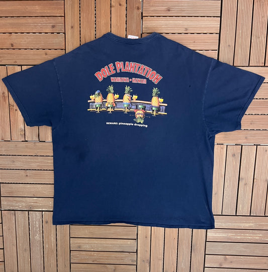 Dole Plantation Hawaii Graphic Tee | Size XX-Large | Vintage 2000s Juice Promotional Blue T-Shirt |