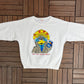 L.A.P.D. Los Angeles Police Duck Graphic Crewneck | Size Large | Vintage 1990s White Cartoon Promotional Sweater |