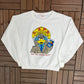 L.A.P.D. Los Angeles Police Duck Graphic Crewneck | Size Large | Vintage 1990s White Cartoon Promotional Sweater |