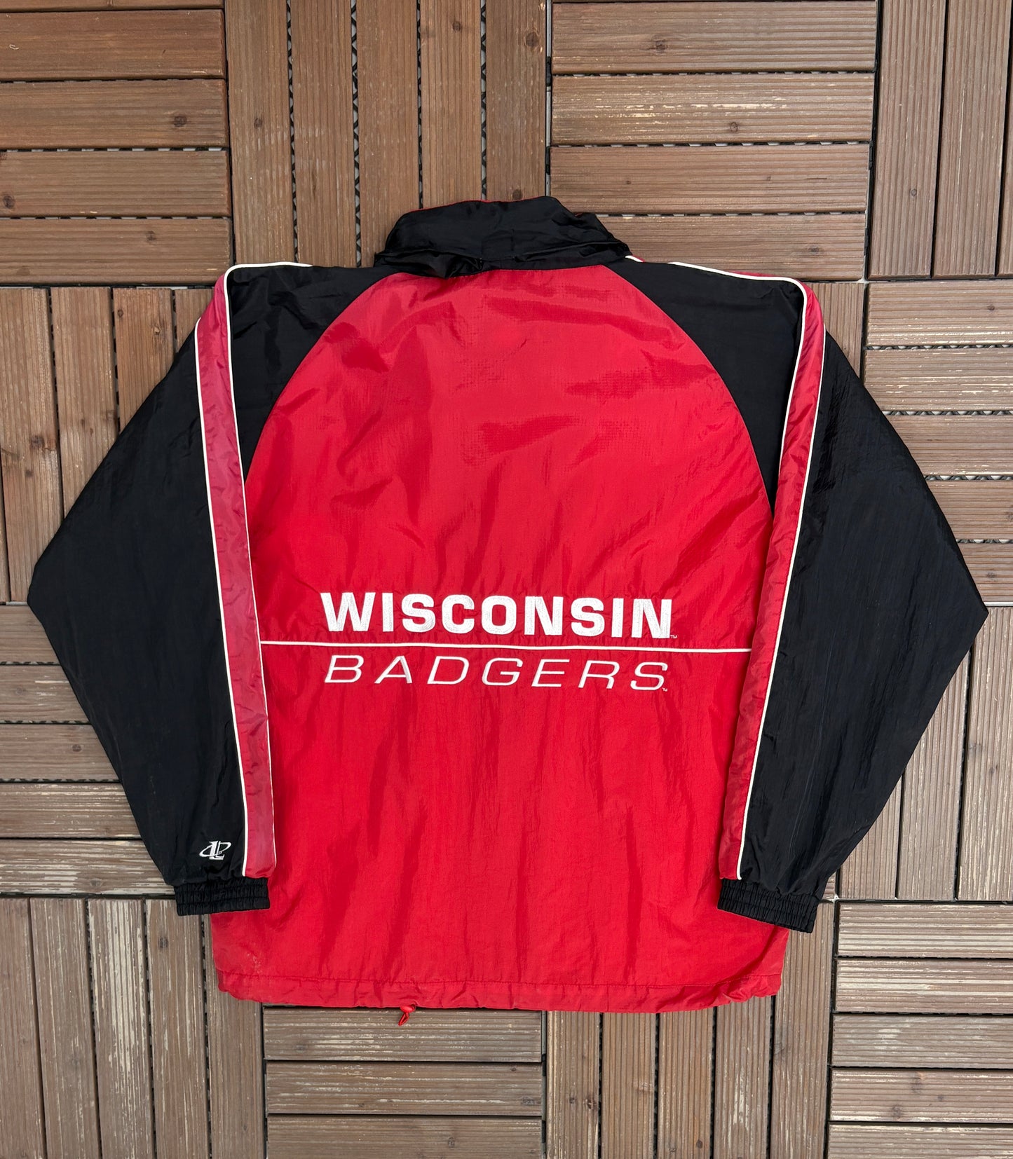 Wisconsin Badgers Graphic Windbreaker | Size Medium | Vintage 1990s College Red Jacket |