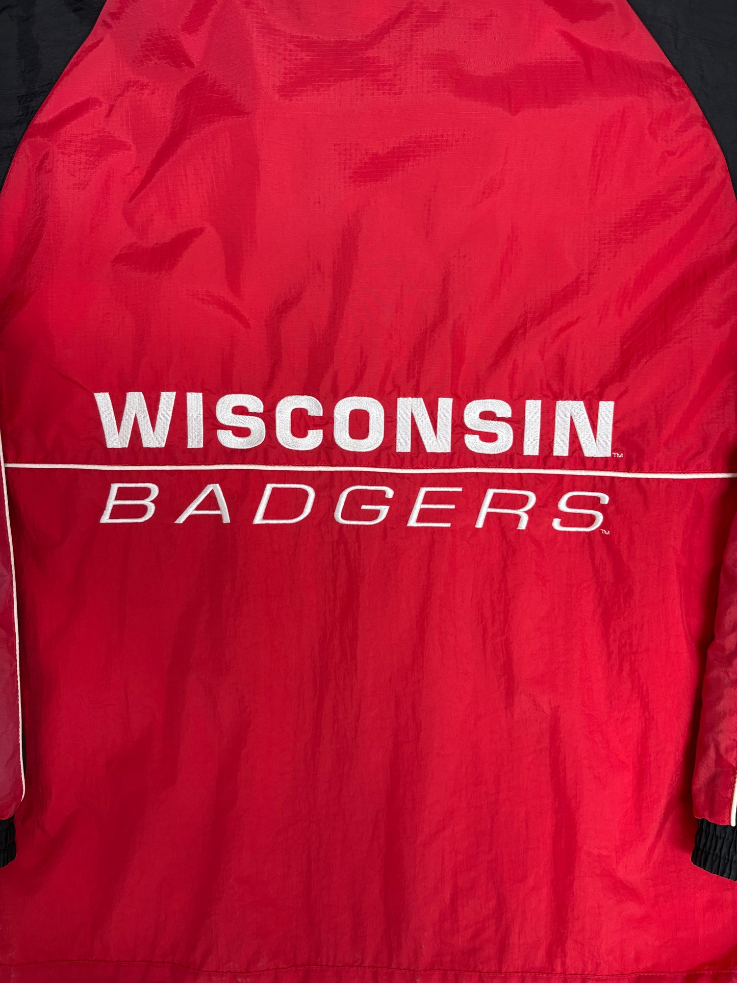 Wisconsin Badgers Graphic Windbreaker | Size Medium | Vintage 1990s College Red Jacket |