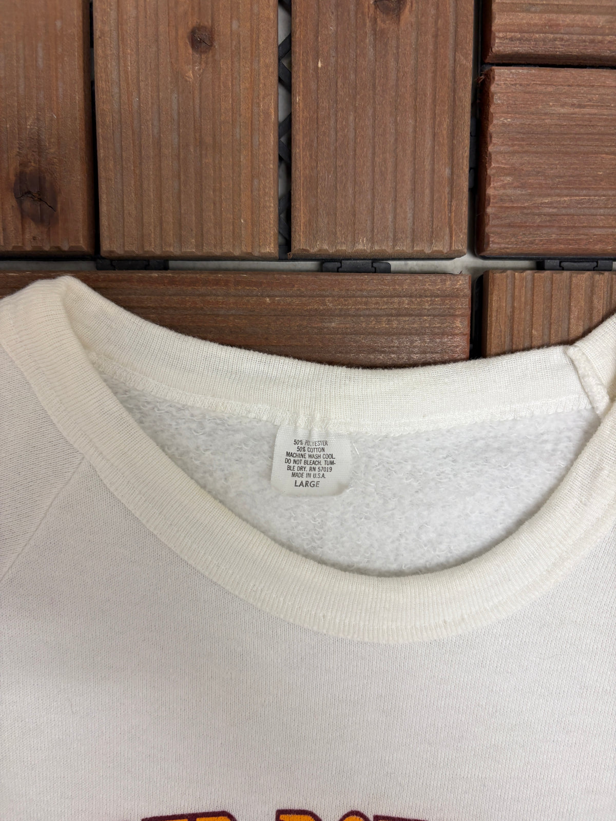 Washington Redskins Super Bowl XXII Graphic Crewneck | Size Large | Vintage 1980s NFL Football White Sweater |