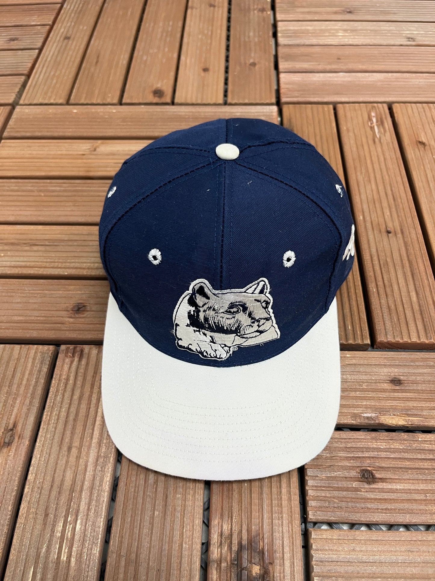 Penn State Nittany Lions Graphic Hat | Size 7 1/8 | Vintage 1990s College Blue Cap |