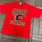 Calgary Flames Graphic Tee | Size X-Large | Vintage 2000s NHL Hockey Red T-Shirt |