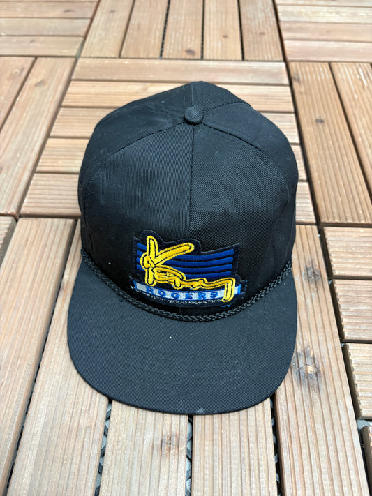 Kenny Rogers Stitched Graphic Hat | Snap Back | Vintage 1980s Country Music Black Cap |