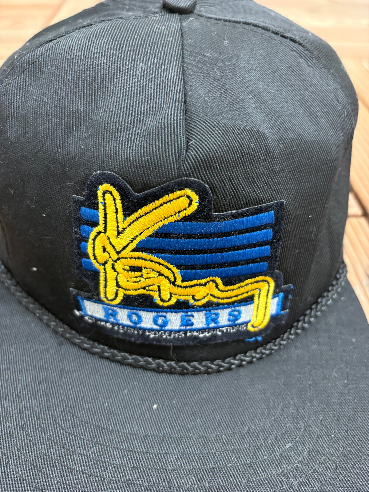 Kenny Rogers Stitched Graphic Hat | Snap Back | Vintage 1980s Country Music Black Cap |