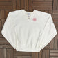 OshKosh All Goods Guaranteed First Class Graphic Crewneck | Size Large | Vintage 1990s Promotional White Sweater |