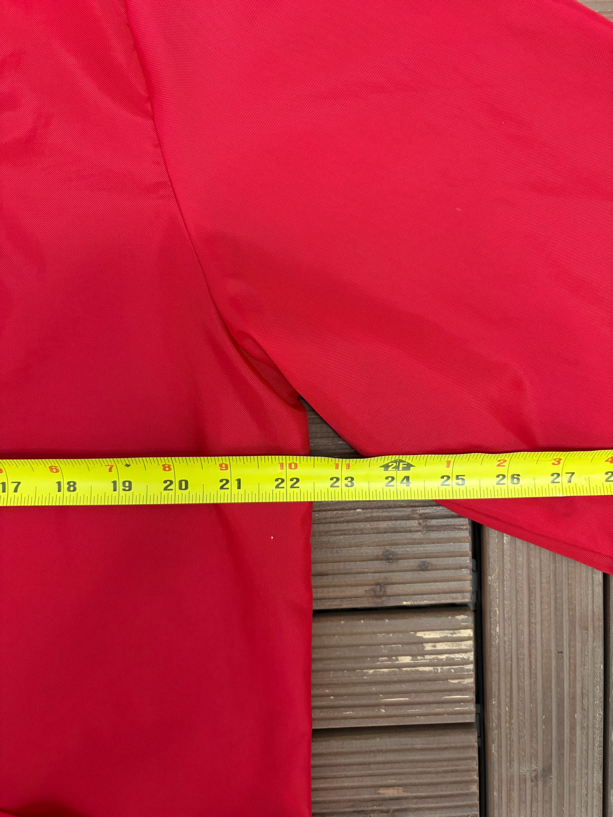 Big Jon Fishing Graphic Windbreaker | Size Medium | Vintage 1980s Promotional Red Jacket |