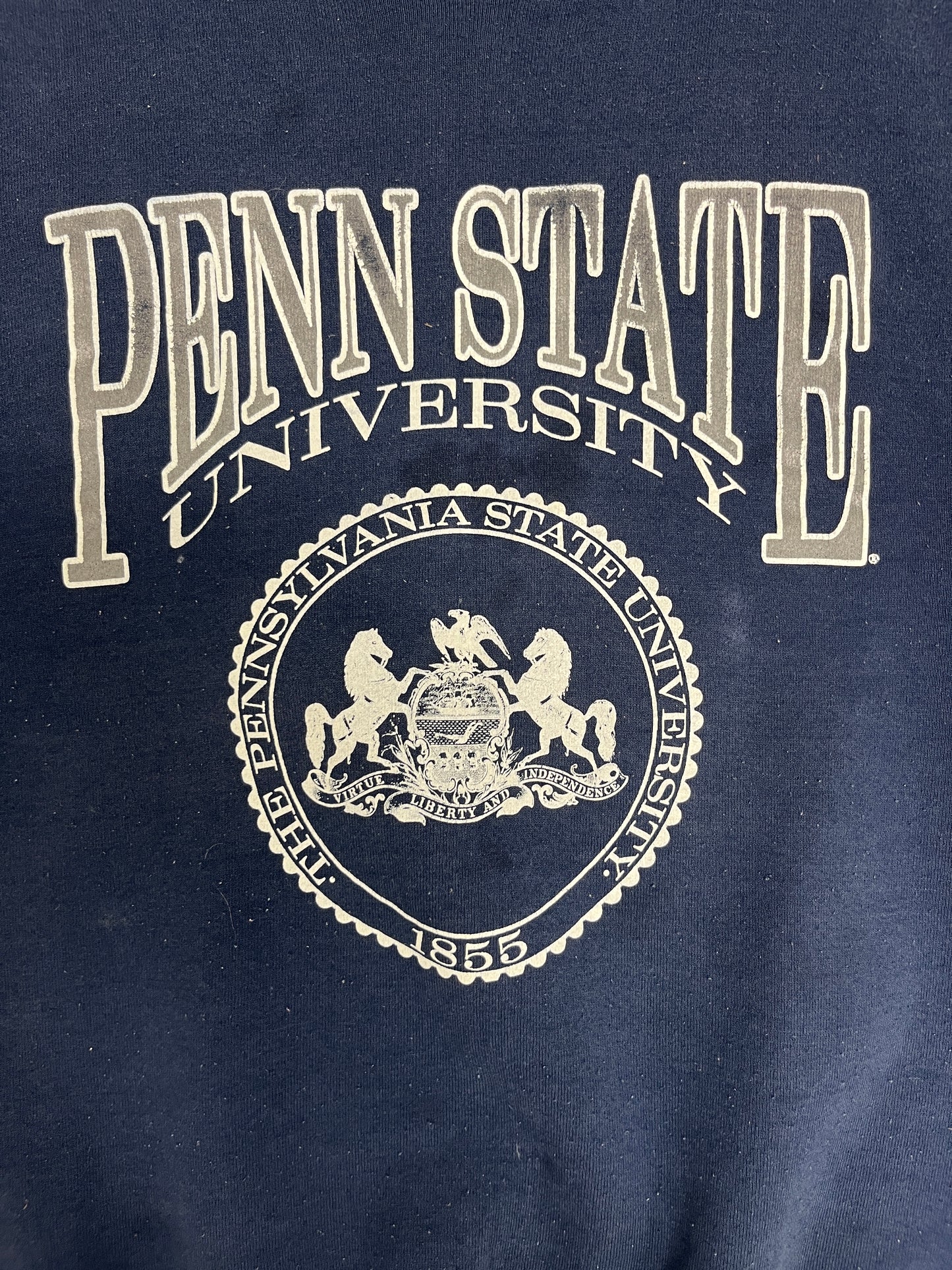 Penn State Nittany Lions Graphic Crewneck | Size Large | Vintage 1990s Blue College Sweater |