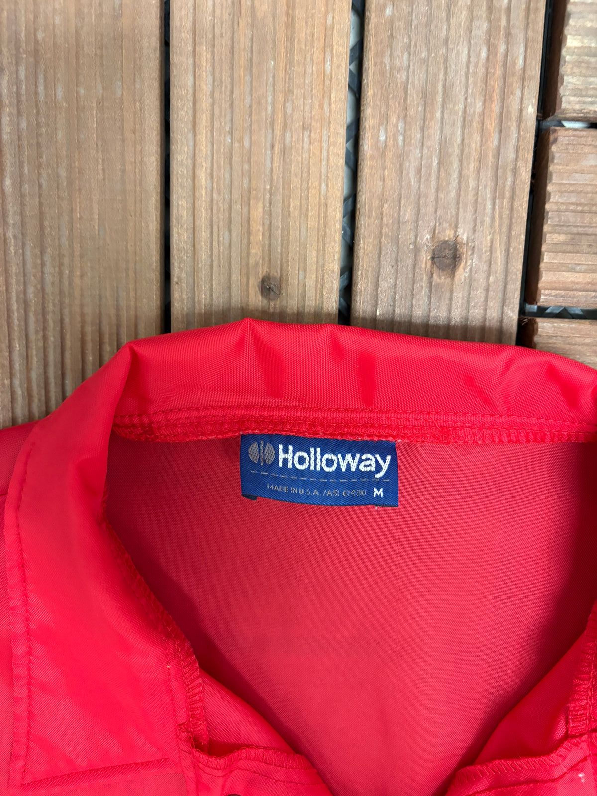 Big Jon Fishing Graphic Windbreaker | Size Medium | Vintage 1980s Promotional Red Jacket |