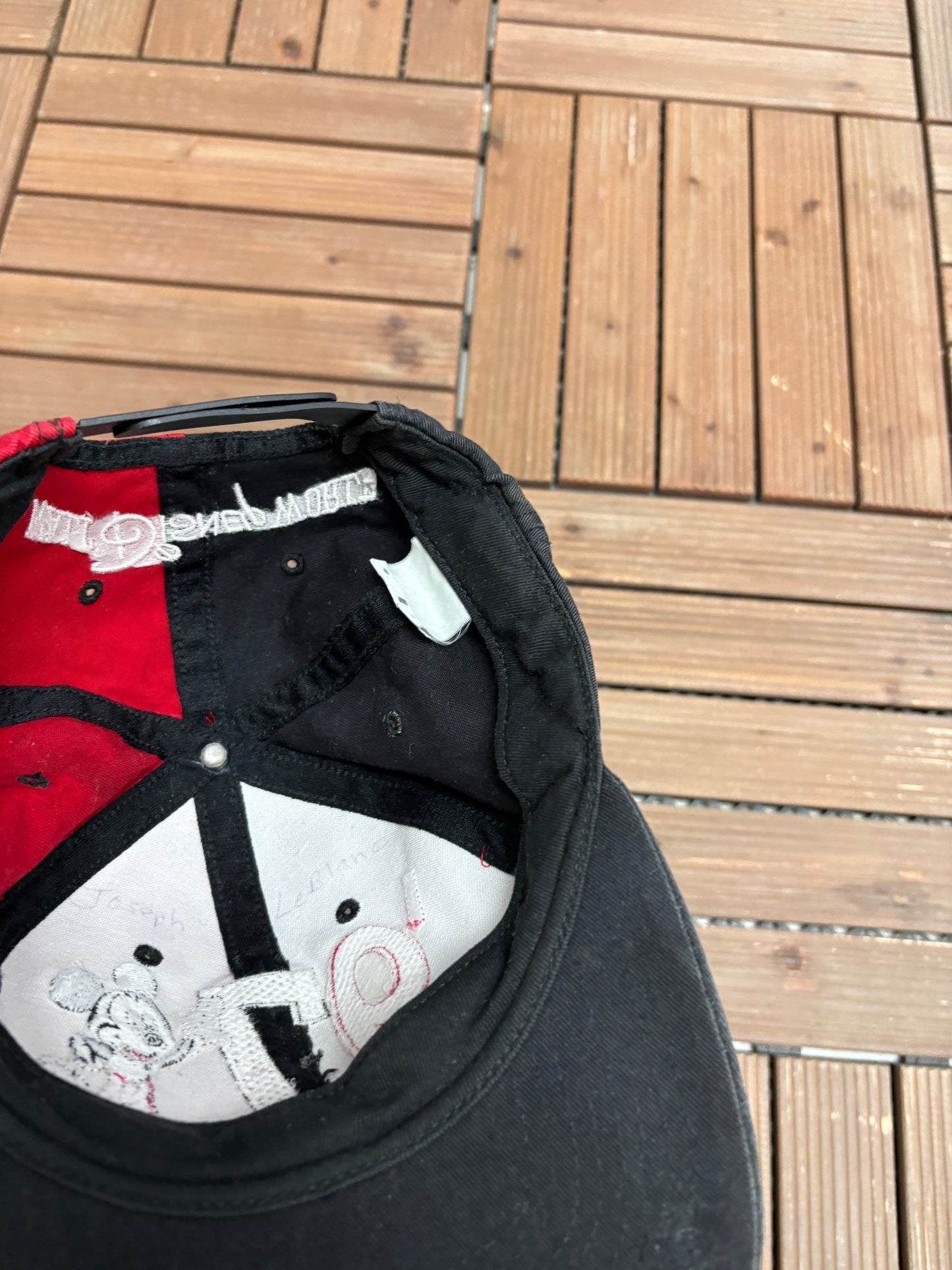 Mickey Mouse '97 Graphic Hat | Snap Back | Vintage 1990s Disney Cartoon Black Cap |