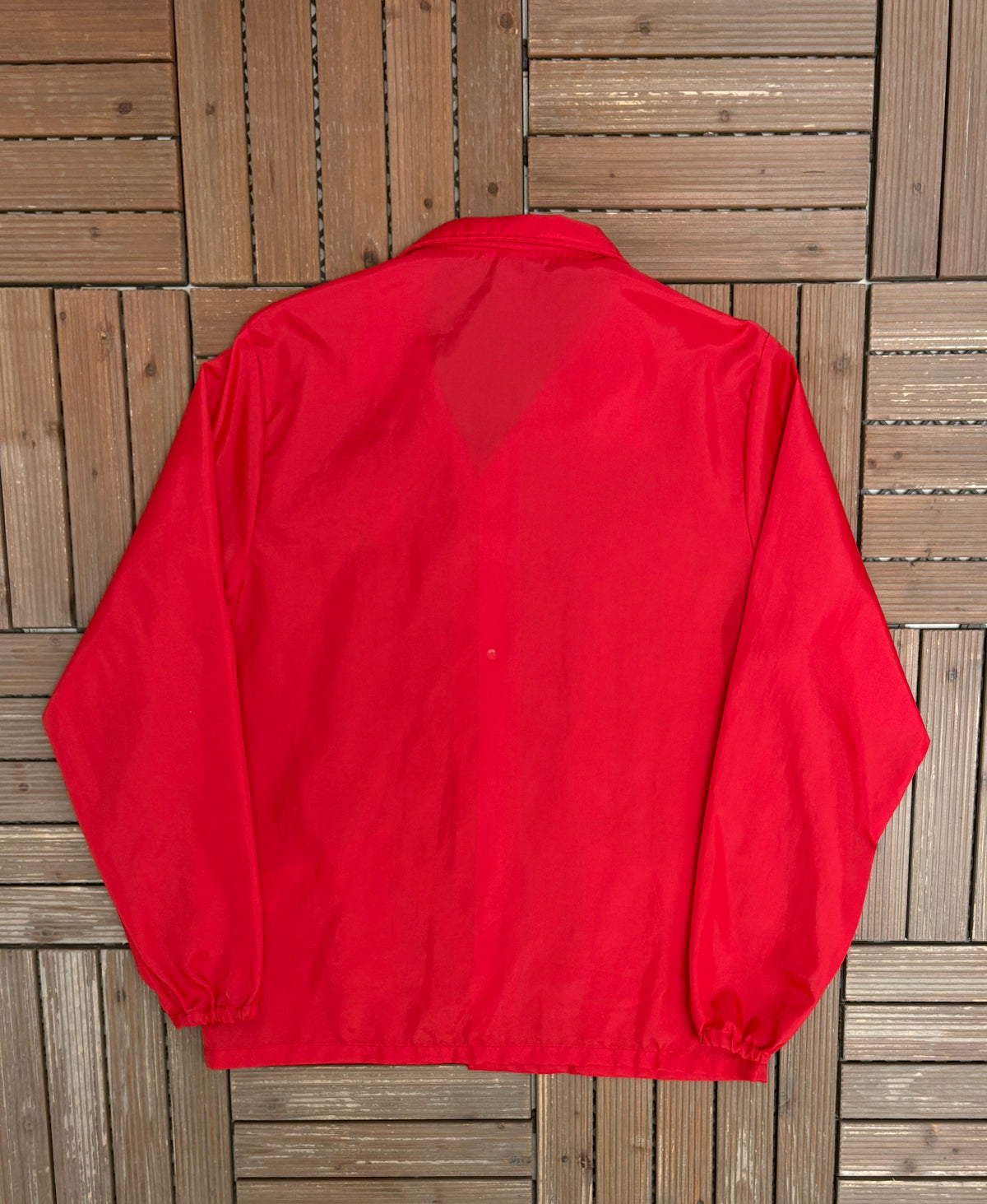 Big Jon Fishing Graphic Windbreaker | Size Medium | Vintage 1980s Promotional Red Jacket |