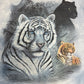 Tigers & Panther Graphic Tee | Size XX-Large | Vintage 2000s Promotional Animal Blue T-Shirt |