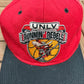 UNLV Runnin' Rebels Embroidered Graphic Hat | Snap Back | Vintage 1990s College Sports Red Cap |