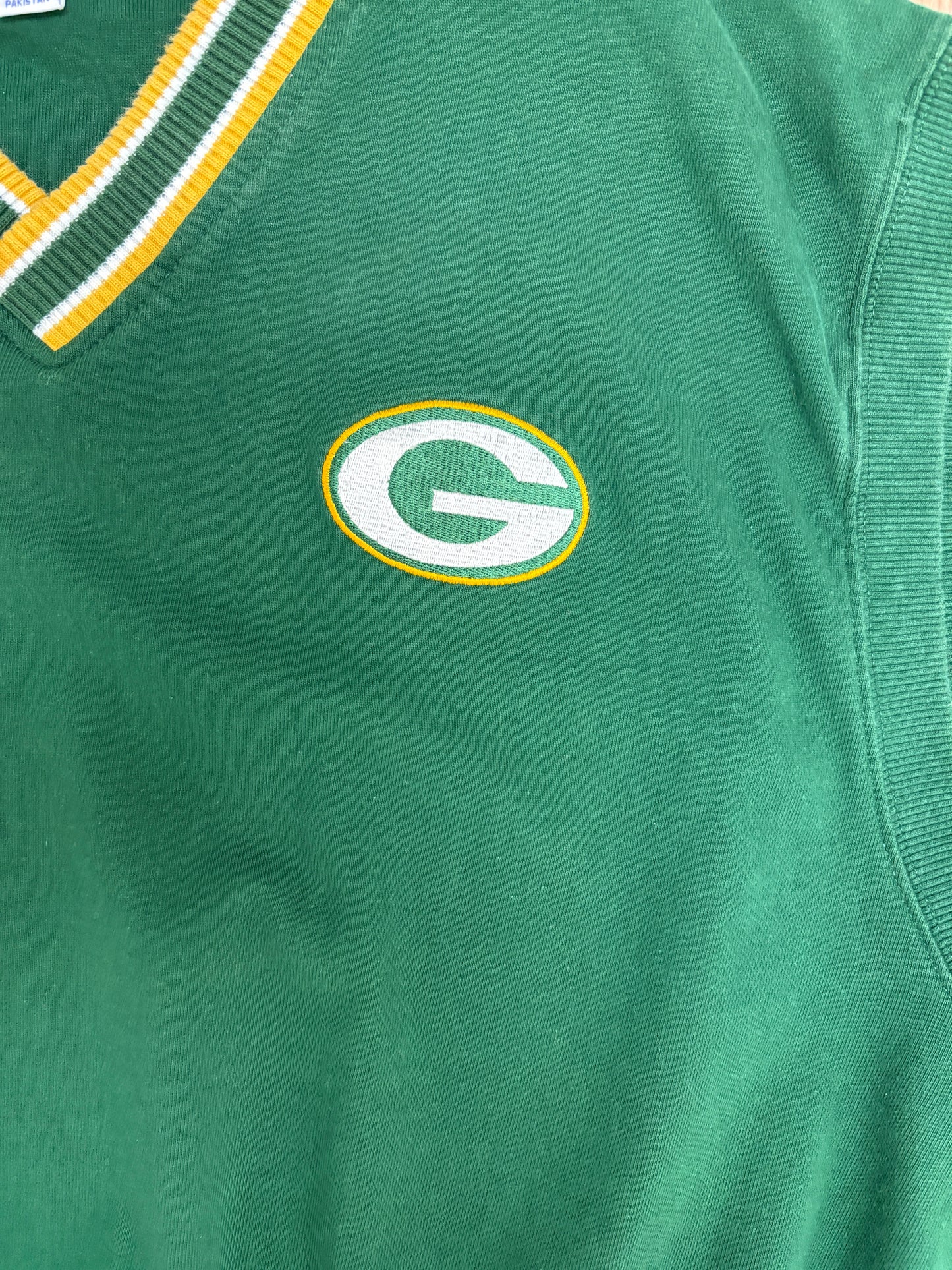Green Bay Packers Embroidered Graphic Vest | Size XX-Large | Vintage 1990s NFL Football Green Starter Coach Vest |
