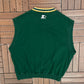 Green Bay Packers Embroidered Graphic Vest | Size XX-Large | Vintage 1990s NFL Football Green Starter Coach Vest |