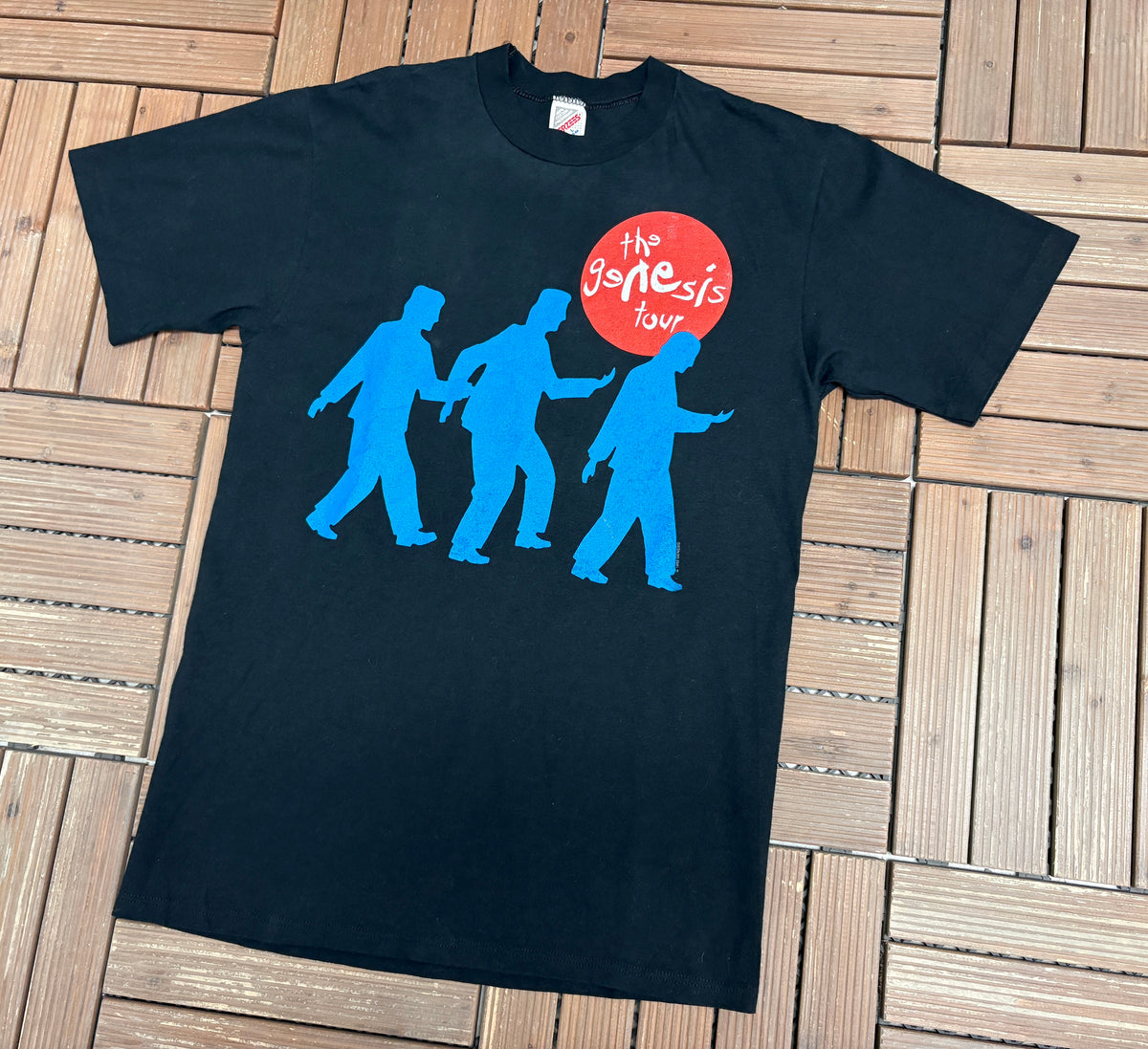The Genesis We Can't Dance Tour Graphic Tee | Size Large | Vintage 1990s Rock Black T-Shirt |