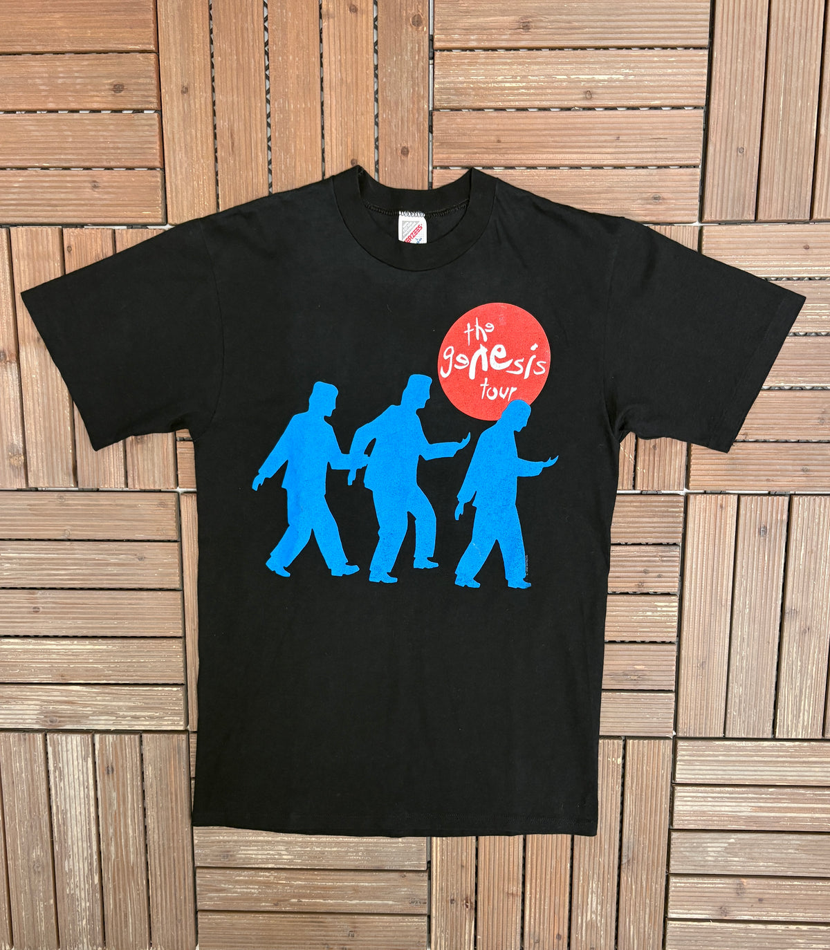 The Genesis We Can't Dance Tour Graphic Tee | Size Large | Vintage 1990s Rock Black T-Shirt |