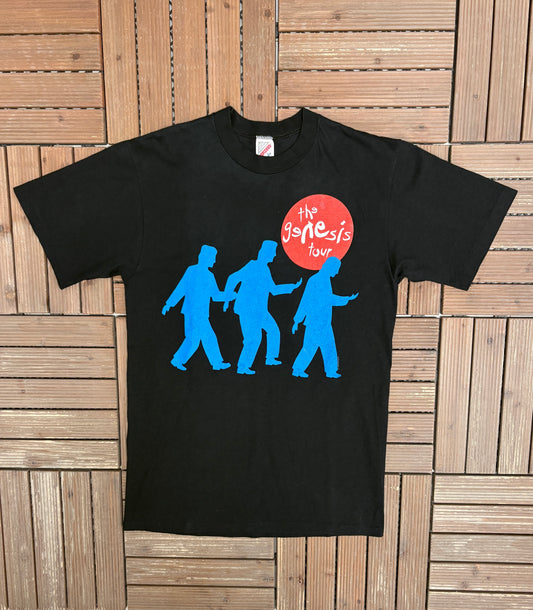 The Genesis We Can't Dance Tour Graphic Tee | Size Large | Vintage 1990s Rock Black T-Shirt |