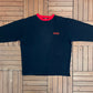 Coca-Cola Embroidered Graphic Crewneck | Size X-Large | Vintage 1990s Promotional Black Sweater |