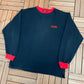 Coca-Cola Embroidered Graphic Crewneck | Size X-Large | Vintage 1990s Promotional Black Sweater |