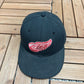 Detroit Red Wings Embroidered Graphic Hat | Size 6 7/8 | Vintage 1990s NHL Hockey Black Cap |