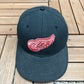 Detroit Red Wings Embroidered Graphic Hat | Size 6 7/8 | Vintage 1990s NHL Hockey Black Cap |