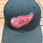 Detroit Red Wings Embroidered Graphic Hat | Size 6 7/8 | Vintage 1990s NHL Hockey Black Cap |