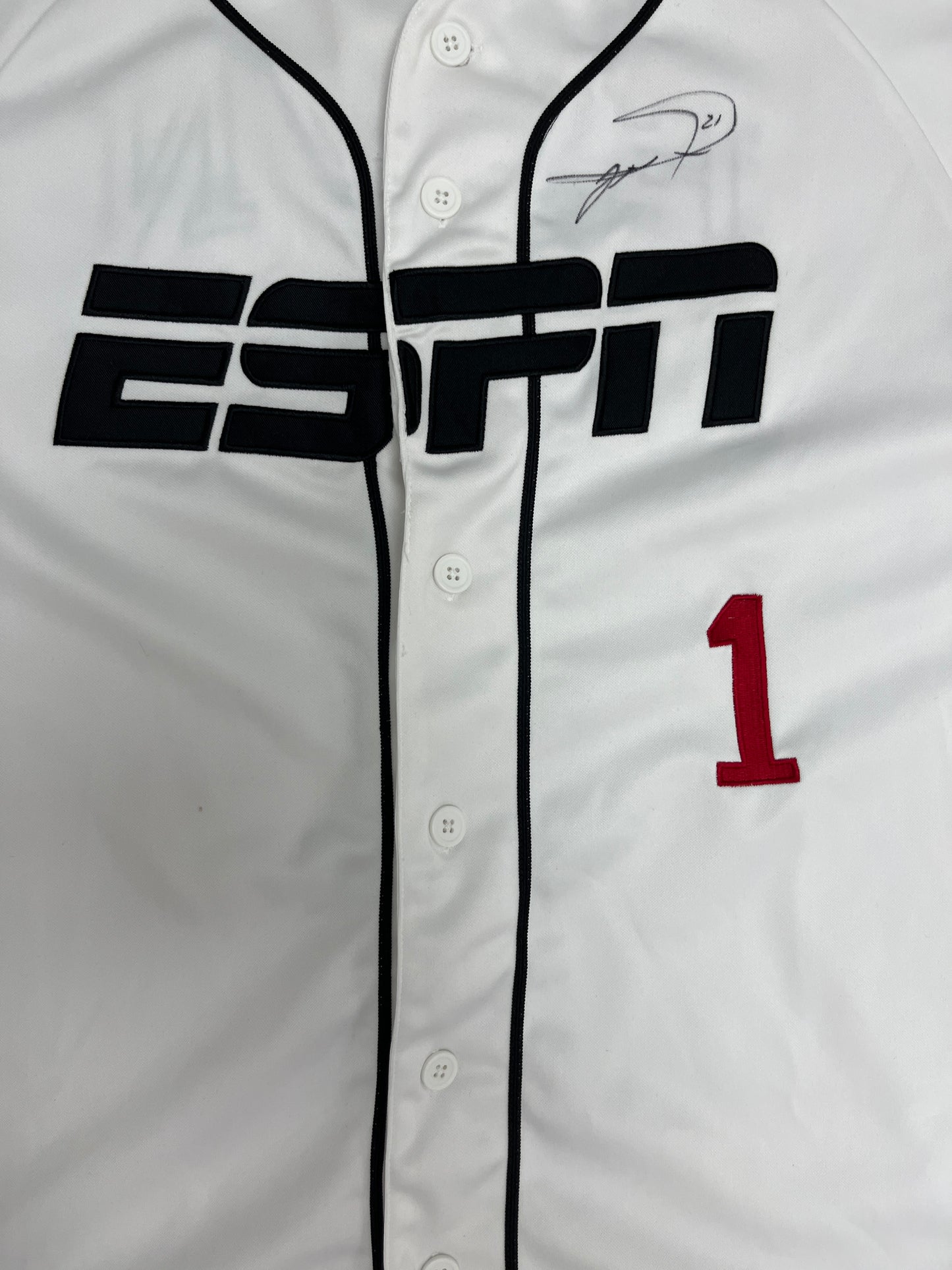 ESPN Baseball Tonight Baseball Jersey | Size X-Large | Vintage 2000s Promotional White Jersey |