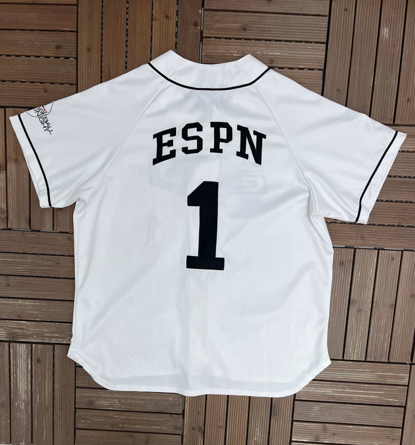 ESPN Baseball Tonight Baseball Jersey | Size X-Large | Vintage 2000s Promotional White Jersey |