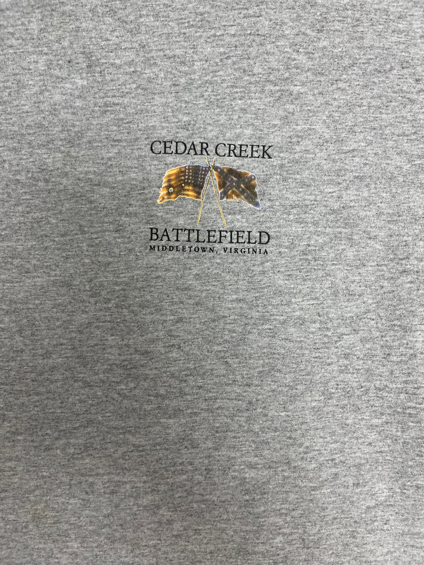 Cedar Creek Battlefield Middletown, Virginia Graphic Tee | Size Large | Vintage 1990s Military Grey T-Shirt |