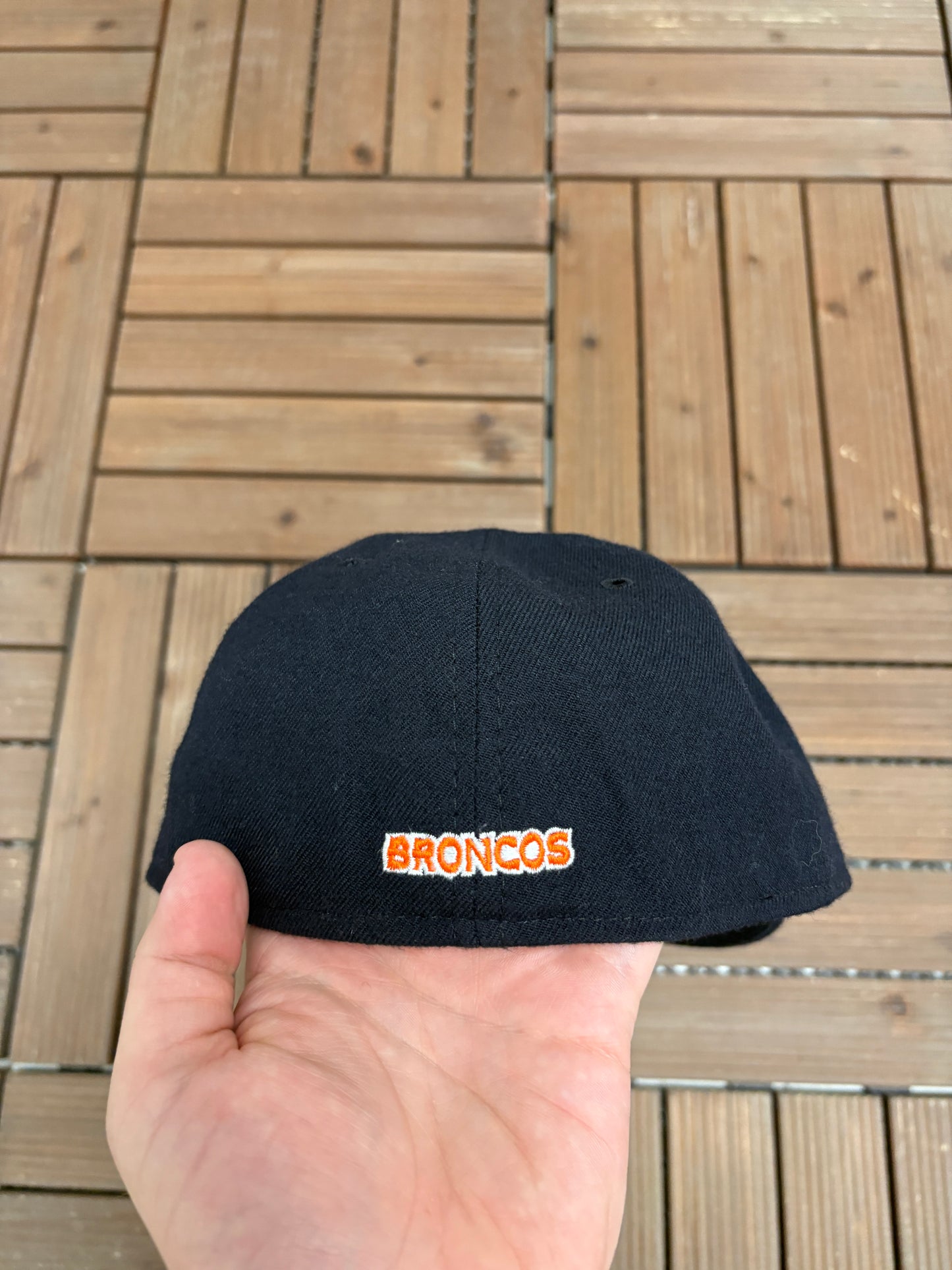Denver Broncos Embroidered Graphic Hat | Size 6 7/8 | Vintage 1990s NFL Football Blue Cap |