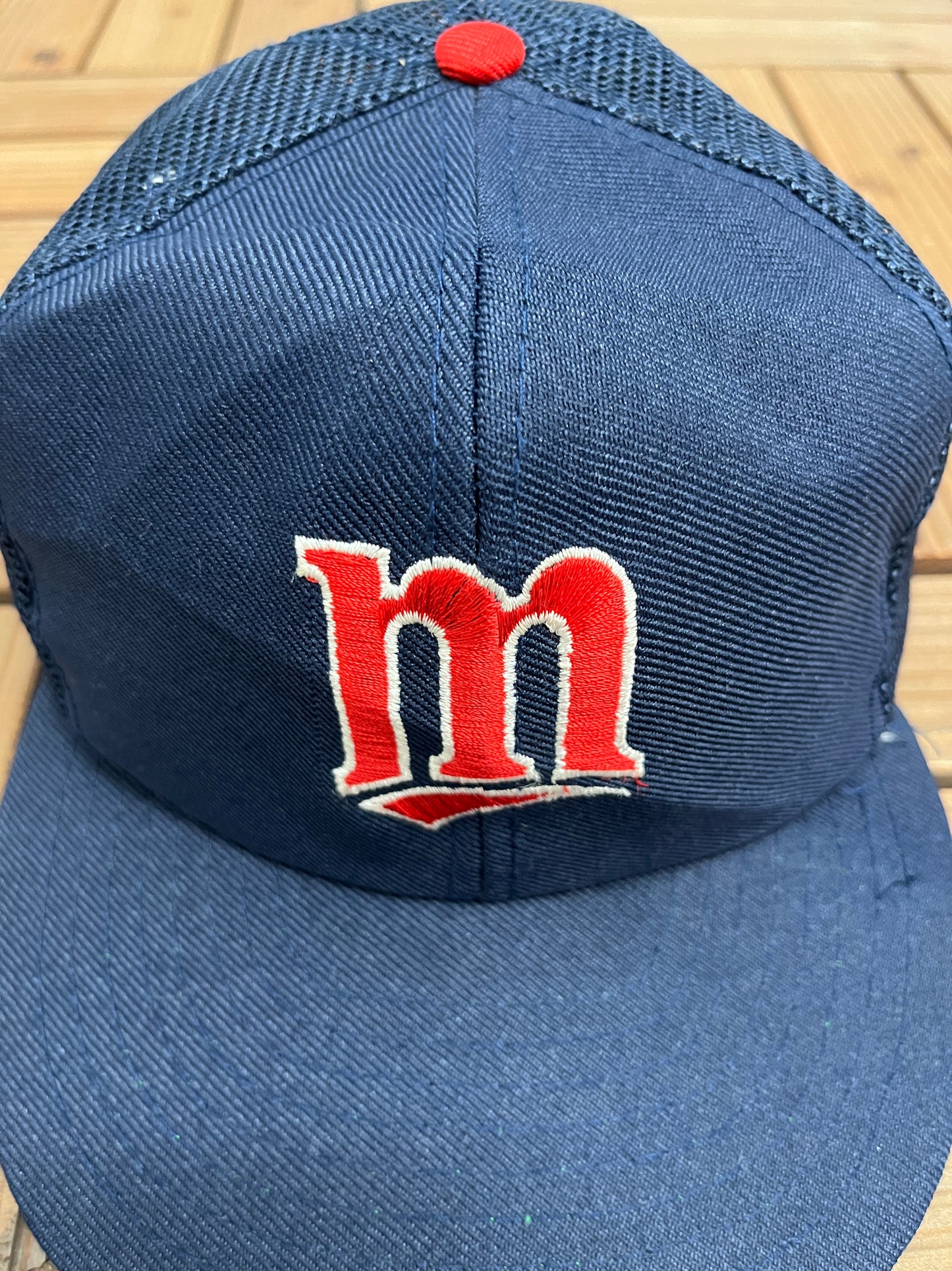 Minnesota Twins Embroidered Hat | Snap Back | Vintage 1990s MLB Baseball Trucker Blue Cap |